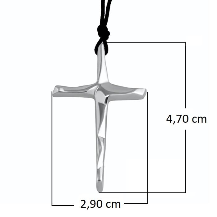 Men's silver cross 925 with rope WT00225